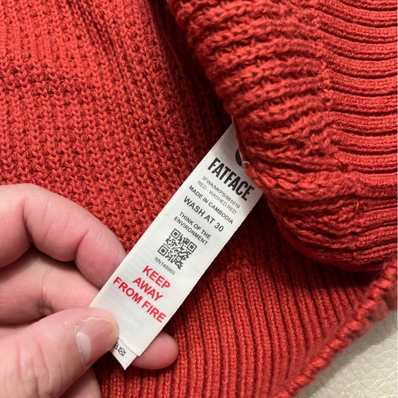 NWT - Fat Face Men's Waffle Knit Half Zip Neck Sweater - Size XL - Picture 11 of 12